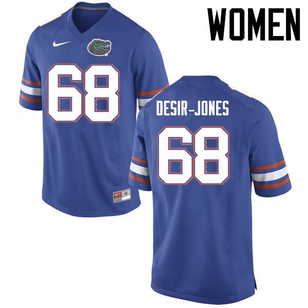 NCAA Florida Gators Richerd Desir-Jones Women's #68 Nike Blue Stitched Authentic College Football Jersey PNI3564SY